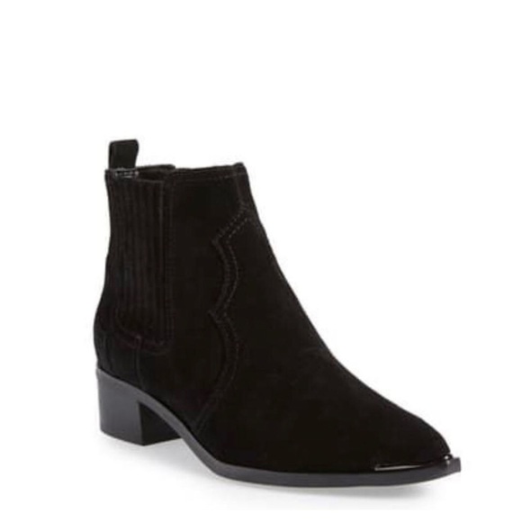 NEW Marc Fisher Yohani suede black booties 7 - Picture 4 of 13